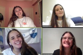 Group of people celebrating on stage