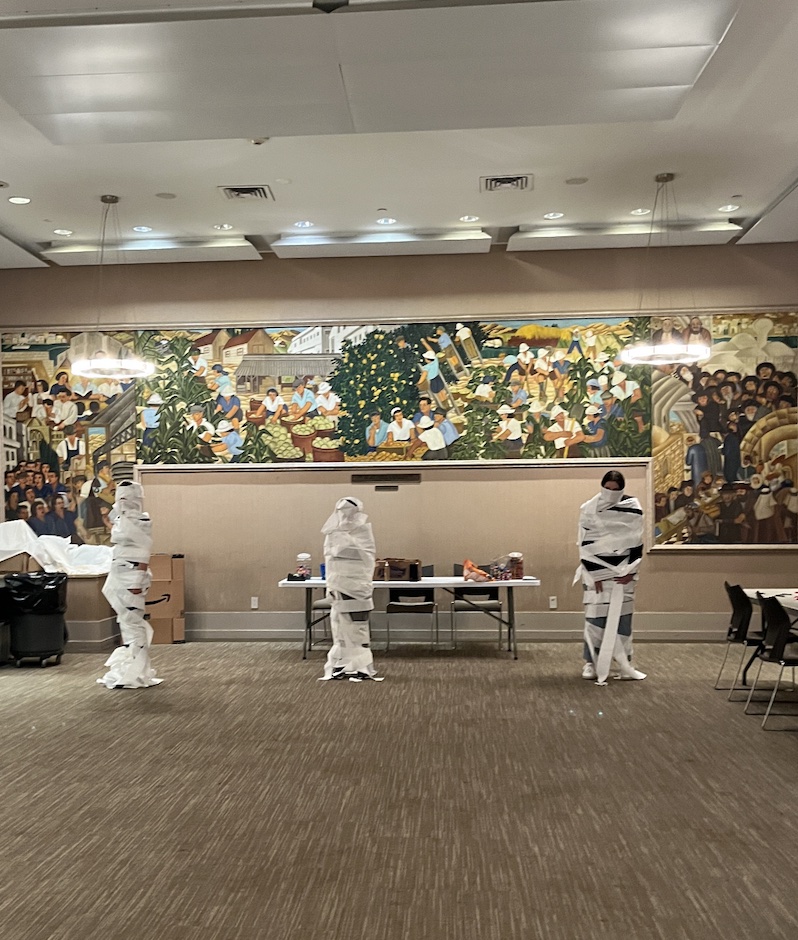 Group of people celebrating on stage