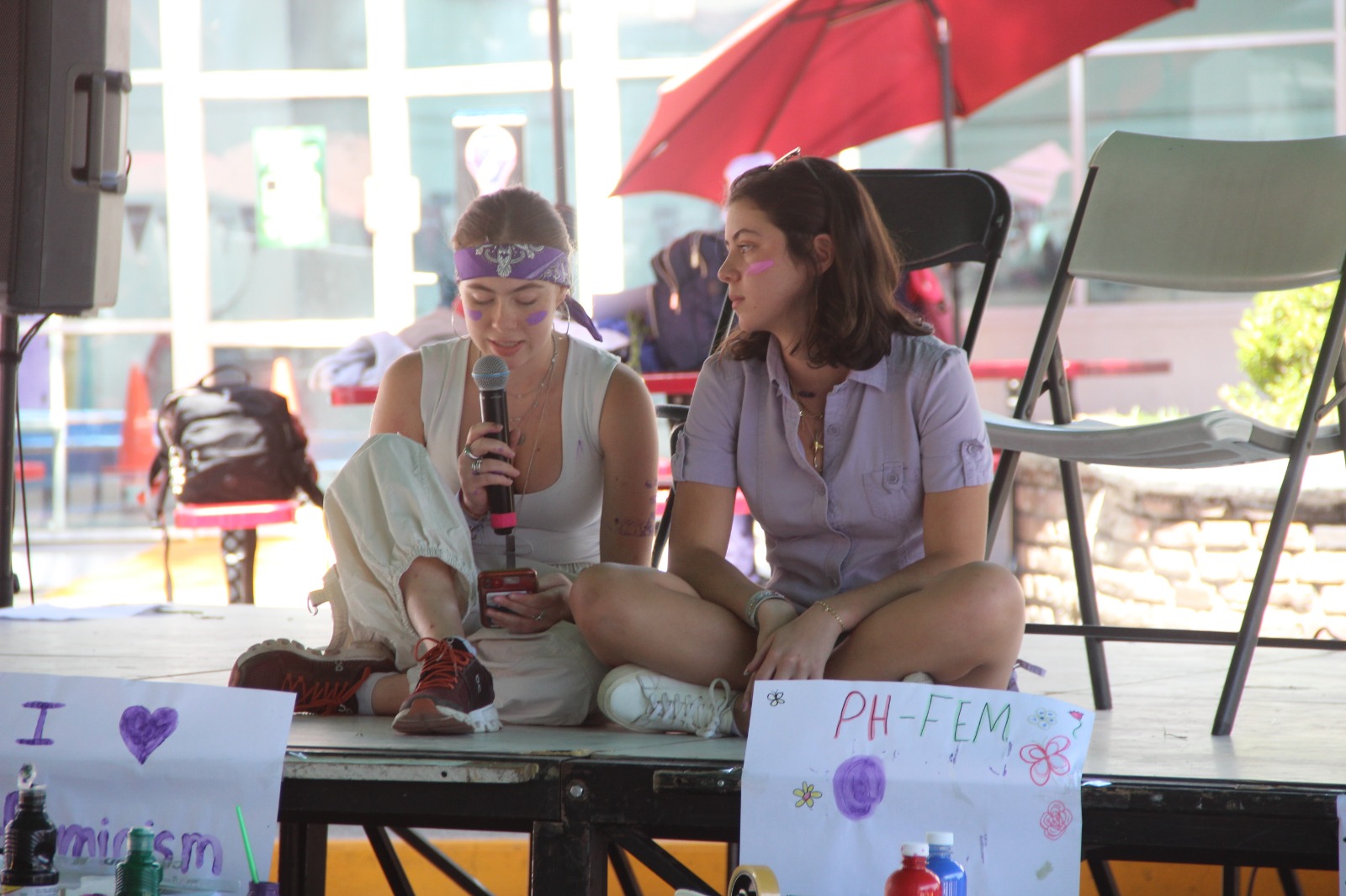 Group of people celebrating on stage