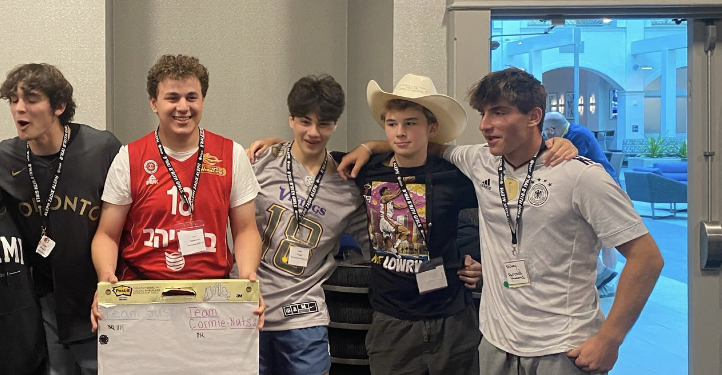 Group of people celebrating on stage