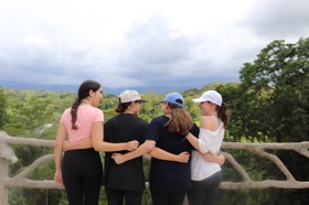 Group of people celebrating on stage