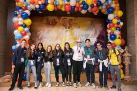 Group of people celebrating on stage