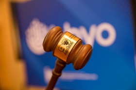 Group of people celebrating on stage