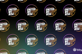 Group of people celebrating on stage