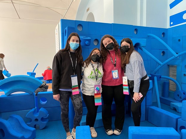 Group of people celebrating on stage