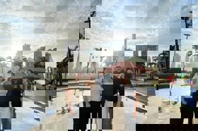 Group of people celebrating on stage