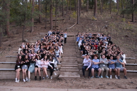 Group of people celebrating on stage