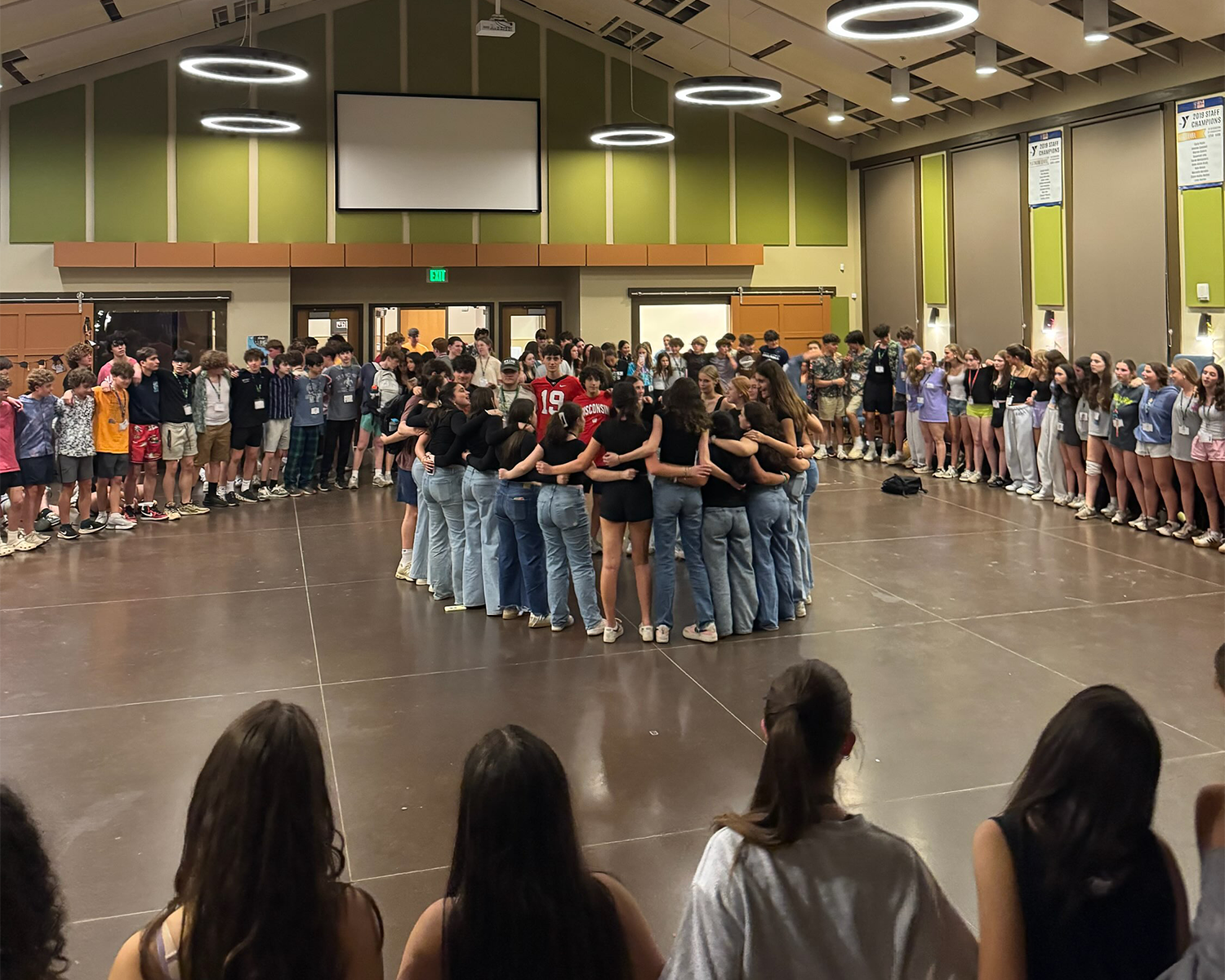 Group of people celebrating on stage