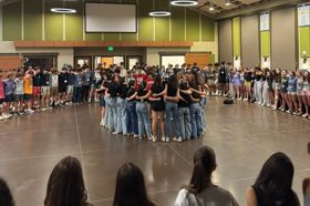 Group of people celebrating on stage