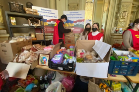 Group of people celebrating on stage