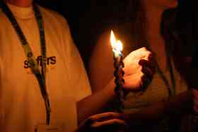 Group of people celebrating on stage