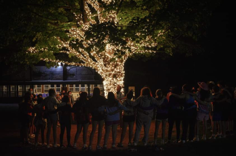 Group of people celebrating on stage