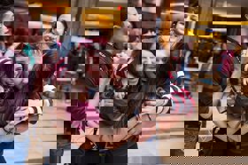 Group of people celebrating on stage