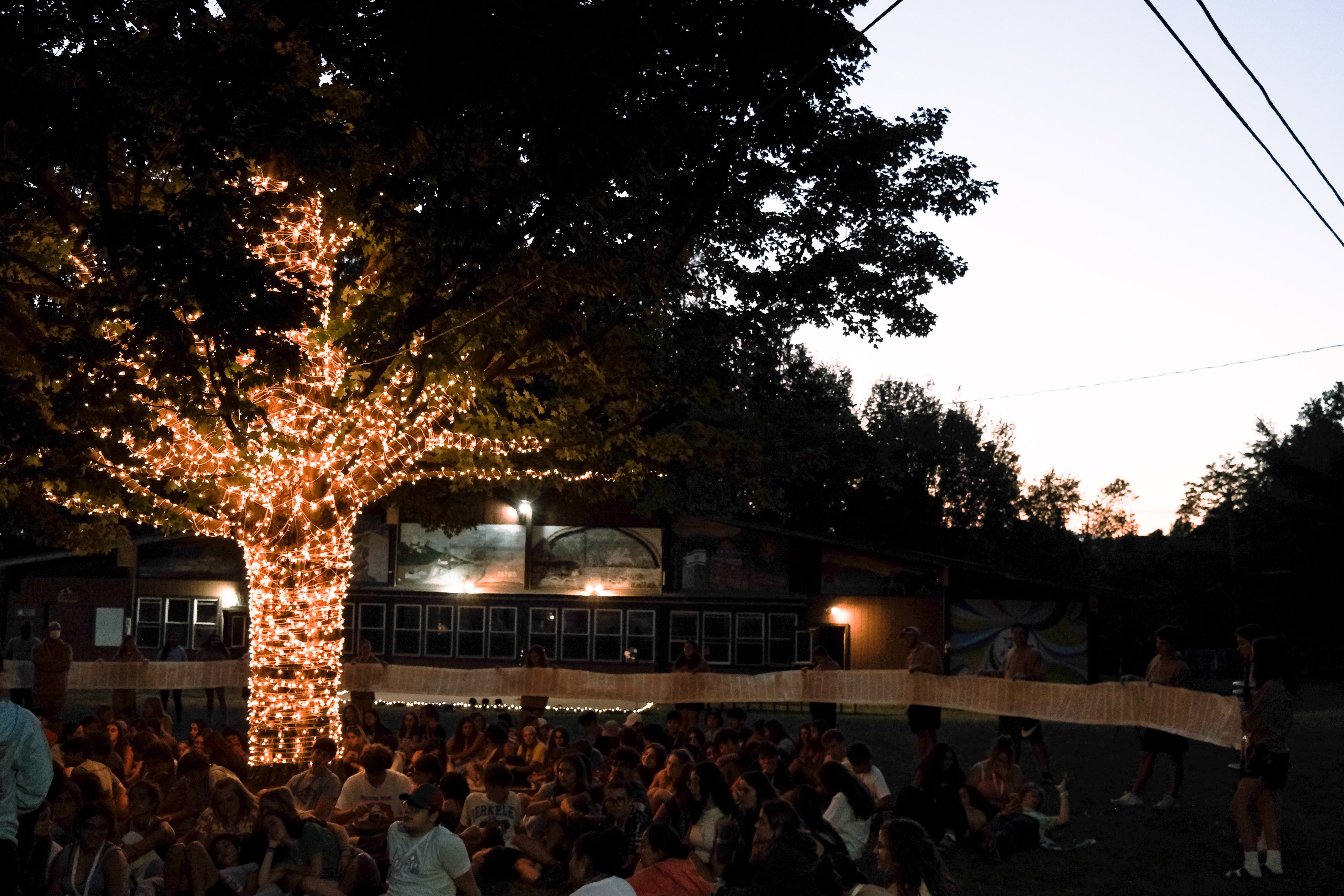 Group of people celebrating on stage