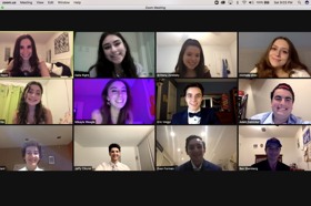 Group of people celebrating on stage