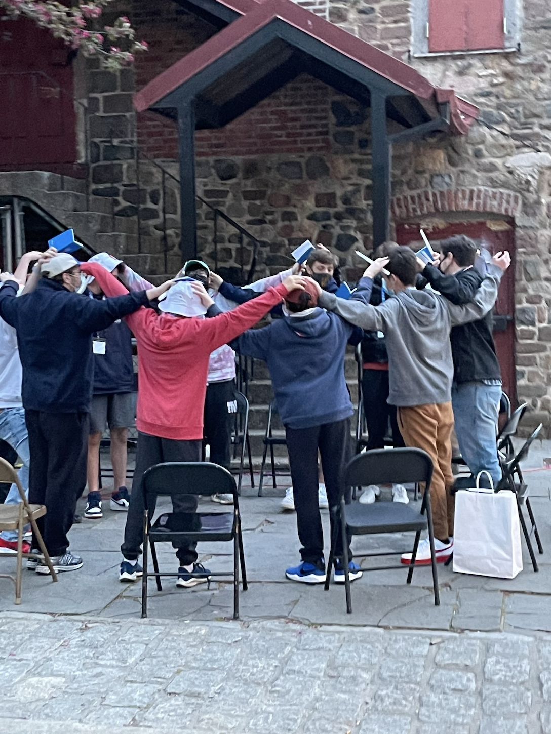 Group of people celebrating on stage