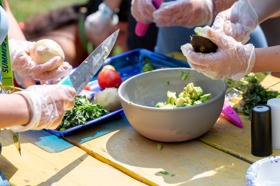 Group of people celebrating on stage