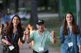 Group of people celebrating on stage