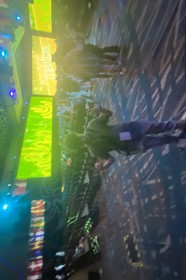 Group of people celebrating on stage