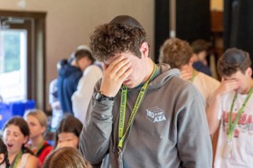 Group of people celebrating on stage