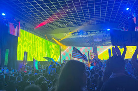 Group of people celebrating on stage