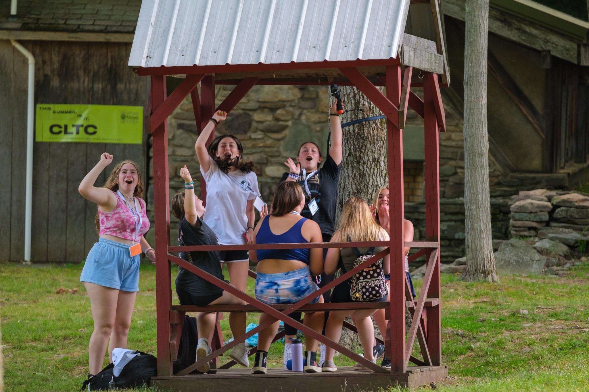 Group of people celebrating on stage