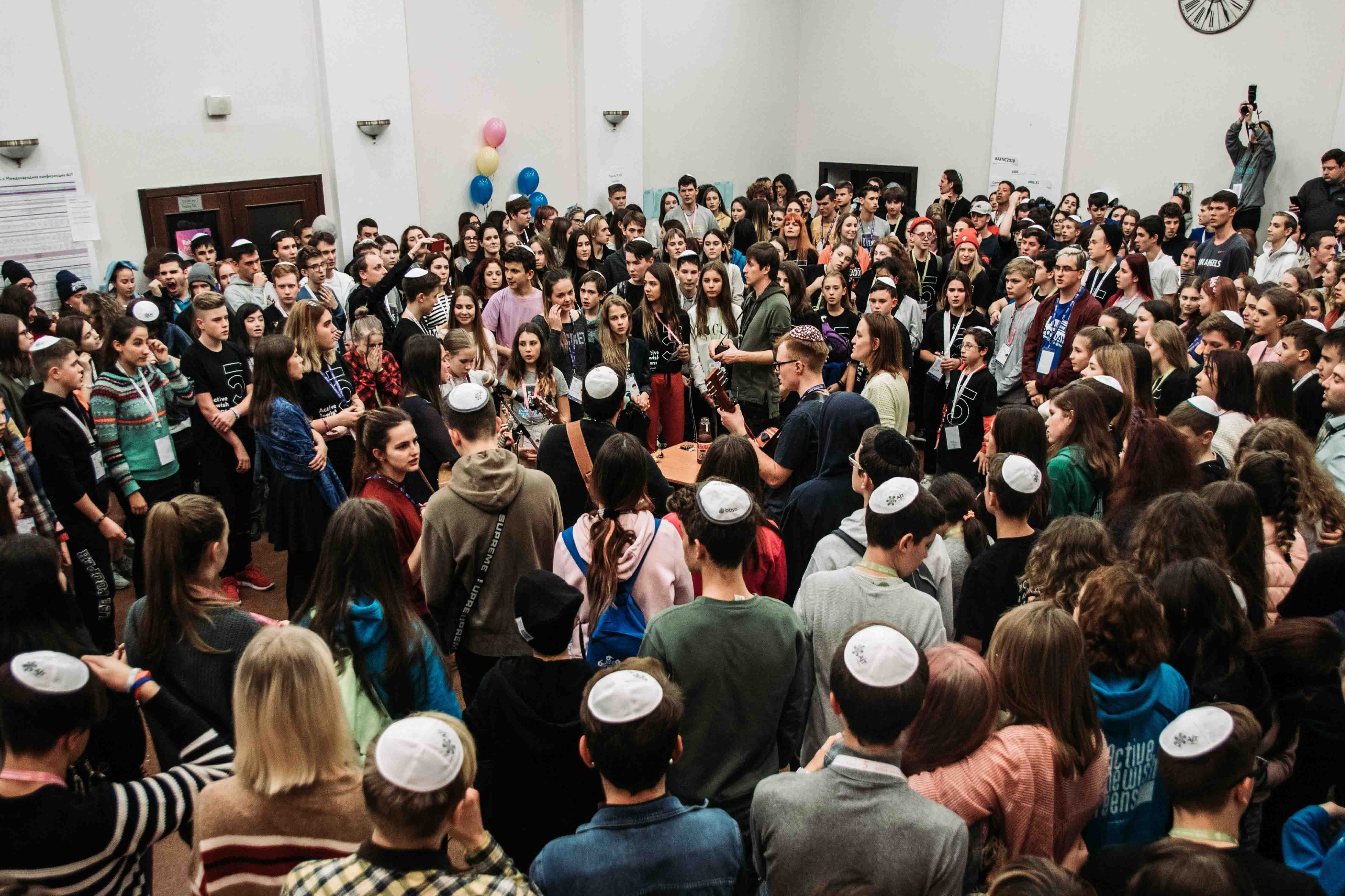 Group of people celebrating on stage
