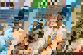 Group of people celebrating on stage