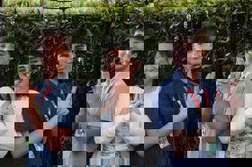 Group of people celebrating on stage