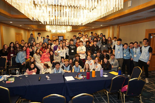 Group of people celebrating on stage