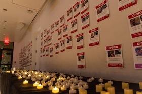 Group of people celebrating on stage