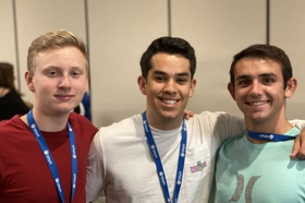 Group of people celebrating on stage