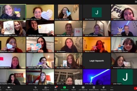 Group of people celebrating on stage