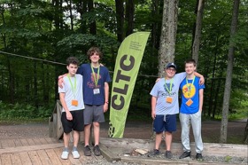 Group of people celebrating on stage
