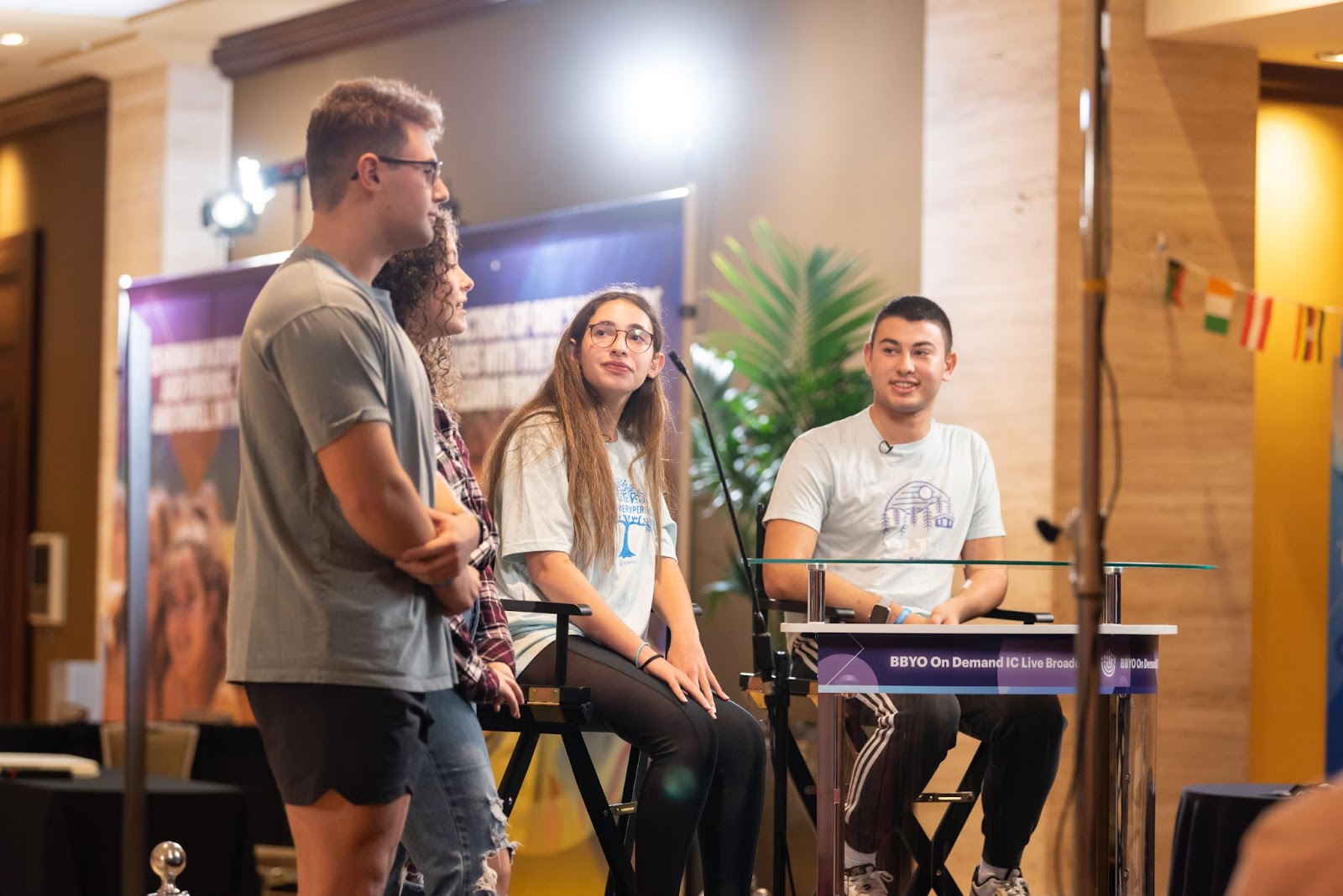 Group of people celebrating on stage