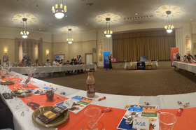 Group of people celebrating on stage