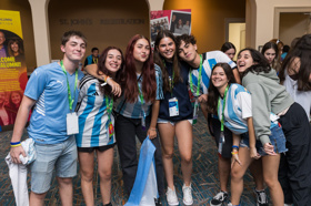 Group of people celebrating on stage