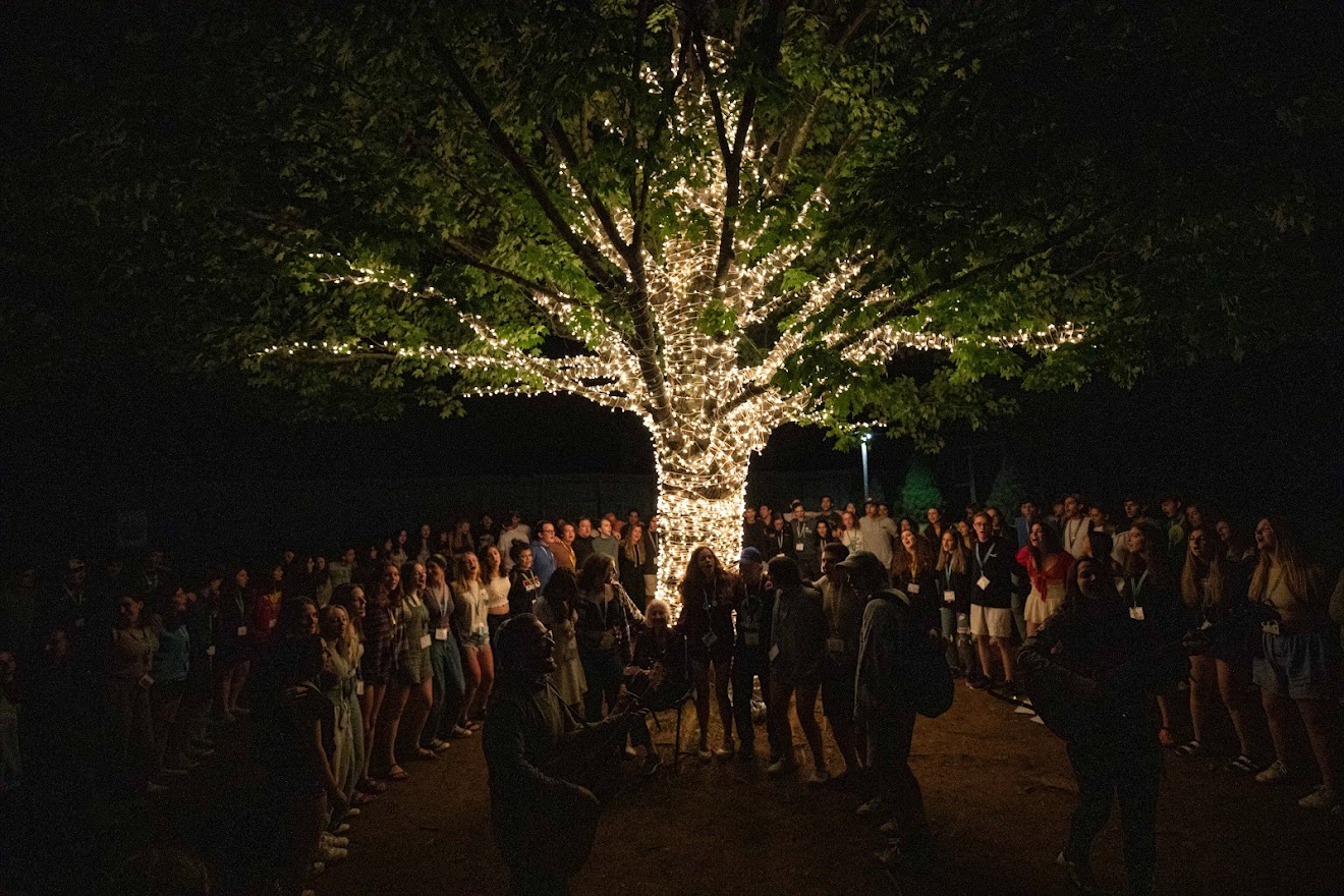 Group of people celebrating on stage