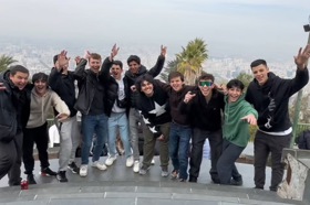 Group of people celebrating on stage