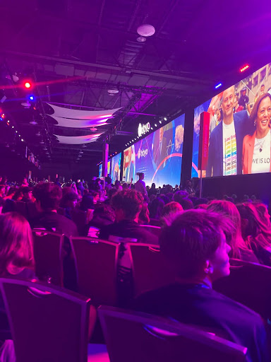 Group of people celebrating on stage
