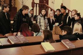 Group of people celebrating on stage